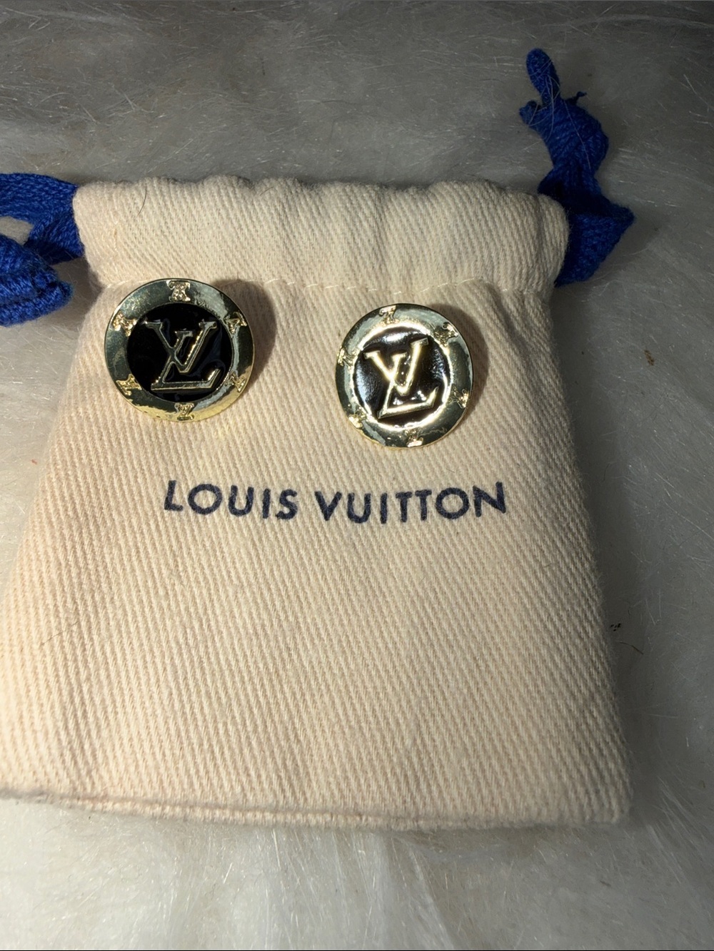 LV NWOT earrings, includes Louis Vuitton dust bag